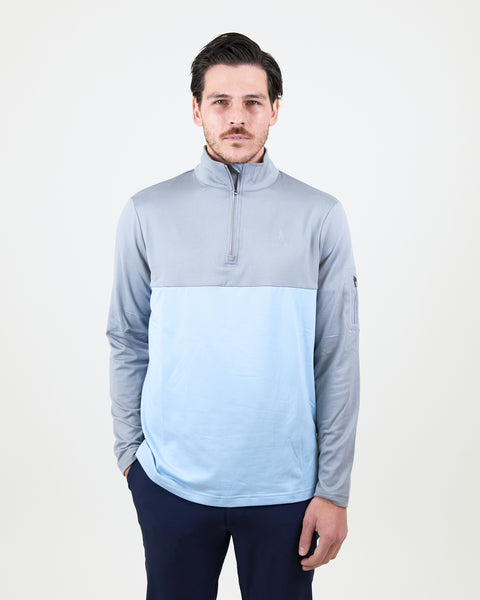 1/4 Zip Performance Top - Grey/Blue