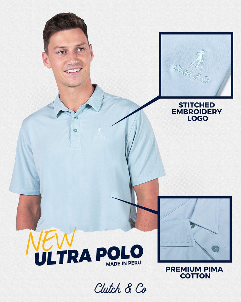 Men's Ultra Golf Polo - Cloudy Blue