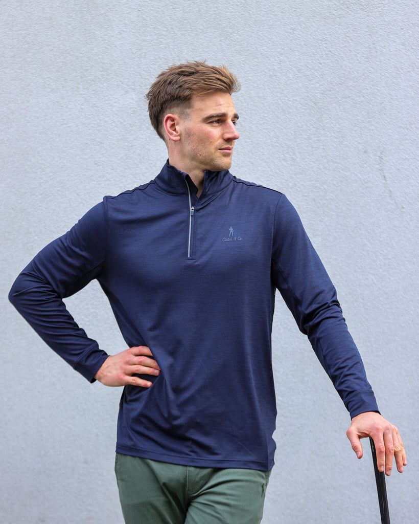 Our Signature 1/4 Zip Range is Growing....welcome Navy Marle