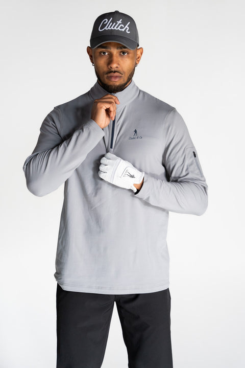 1/4 Zip Performance Top - Grey