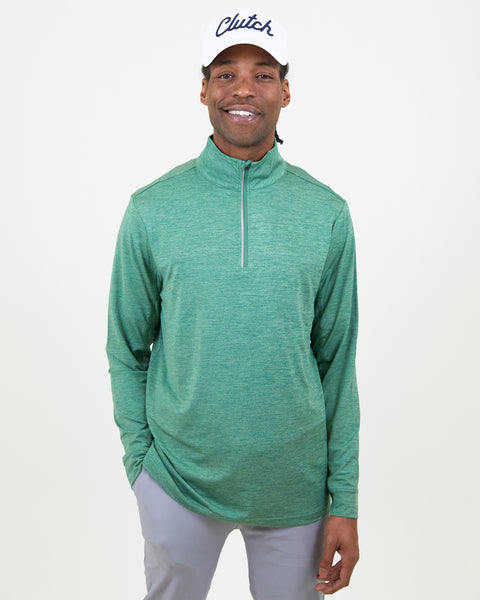 1/4 Zip Tech Top - Sage Green Marle