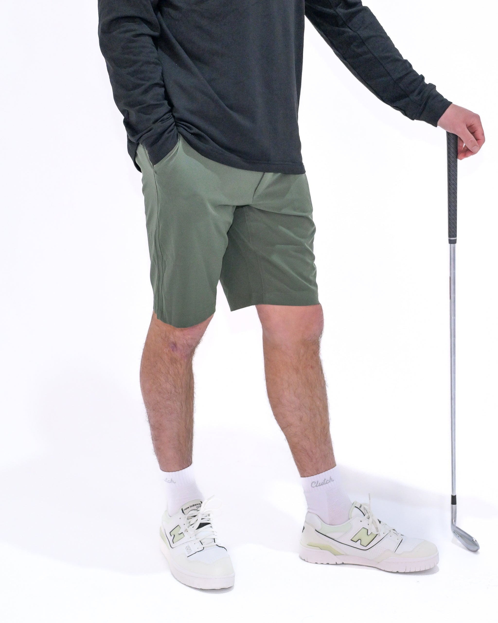 Clutch Stretch Golf Shorts - Olive – Clutch & Co