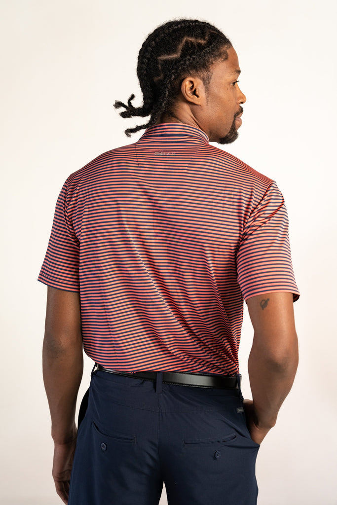 Men's Tour Golf Polo - Coral/Navy