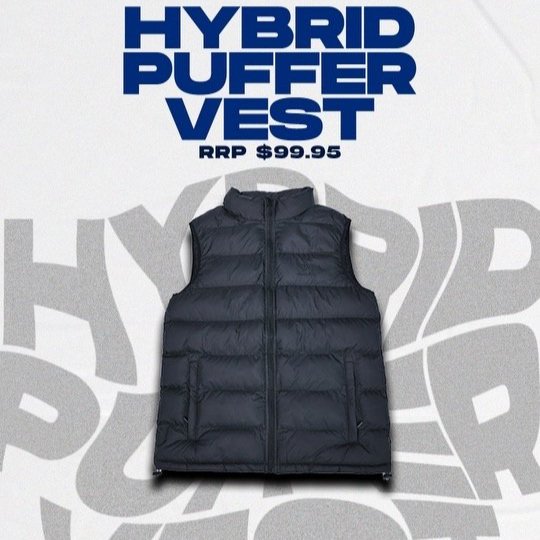 Mens Hybrid Puffer Vest - Black